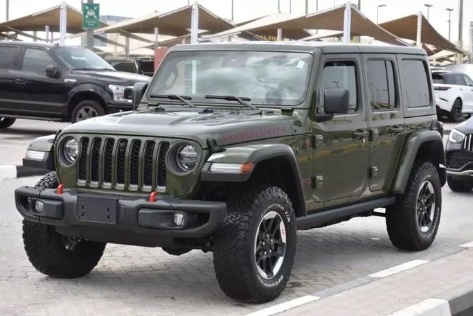Used Jeep Wrangler Rubicon IV (JL), 2.1 l, 2021 in Sharjah by Alfaris Used Cars, Green color. Other | AUTO.AE