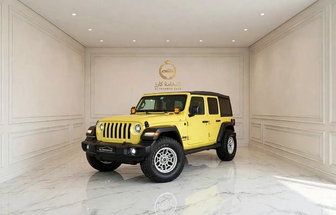 Used Jeep Wrangler IV (JL), 2.0 l, 2022 in UAE, Sharjah by Al Fakhamah Used Cars, Yellow color. Canadian Specs | AUTO.AE | Listing #280383