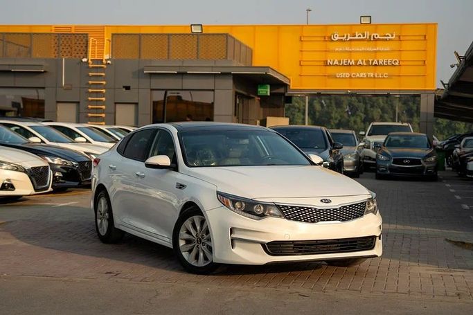 Used Kia Optima IV, 2.0 l, 2016 in Sharjah by Najem Al Tareeq Used Cars, White color. American Specs | AUTO.AE