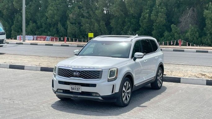 Used Kia Telluride I, 3.8 l, 2020 in Sharjah by Halla Cars, White color. American Specs | AUTO.AE