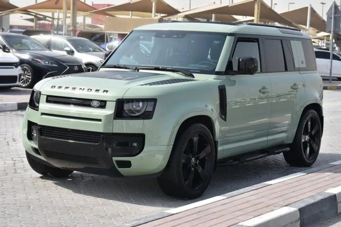Used Land Rover Defender 110 II, 3.0 l, 2023 in Sharjah by Alfaris Used Cars, Green color.  | AUTO.AE
