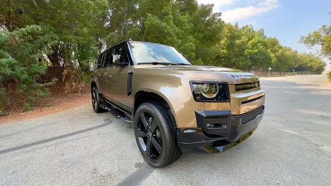 Used Land Rover Defender 110 II, 3.0 l, 2024 in Sharjah by Ali Abood Used Cars, Brown color. GCC Specs | AUTO.AE