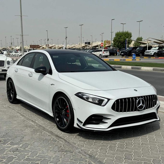 Used Mercedes-Benz A-Class AMG 35 AMG II (W177), 2.0 l, 2021 in Sharjah by Alfaris Used Cars, White color. Other | AUTO.AE
