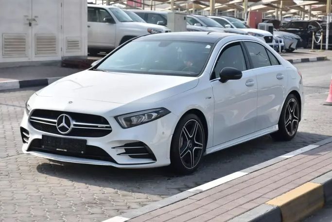 Used Mercedes-Benz A-Class AMG 35 AMG II (W177), 2.0 l, 2021 in Sharjah by Alfaris Used Cars, White color. Other | AUTO.AE
