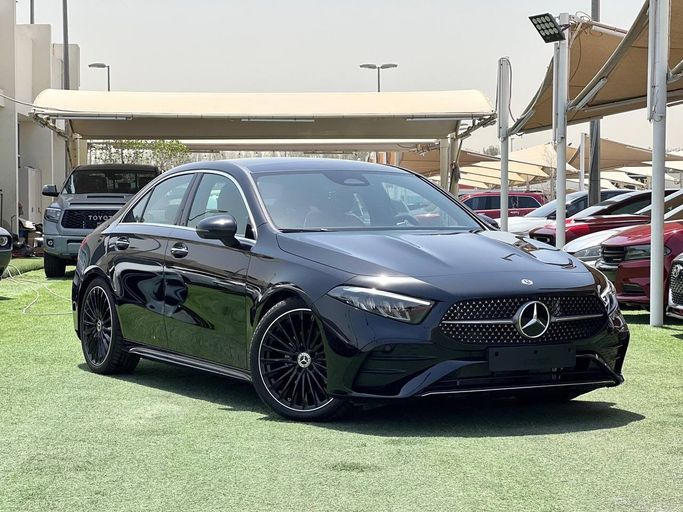 New Mercedes-Benz A-Class 180 Long IV (W177) Facelift, 1.3 l, 2025 in Sharjah by Lamer Motors, Black color. GCC Specs | AUTO.AE