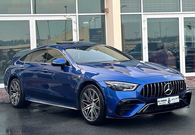 Used Mercedes-Benz AMG GT 43 I Facelift, 3.0 l, 2024 in Sharjah by Al Faras al Thahabi Used Cars, Blue color. Korean Specs | AUTO.AE