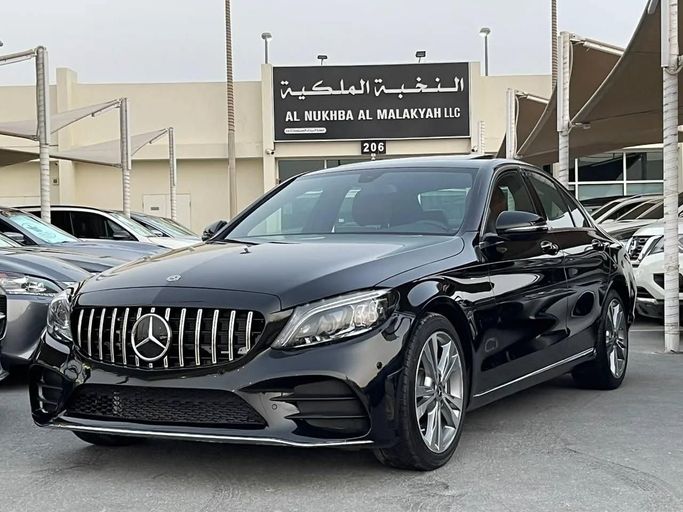 Used Mercedes-Benz C-Class 300 IV (W205) Facelift, 2.0 l, 2018 in Sharjah by Al Nukhba Al Malakyah Used Cars, Black color. American Specs | AUTO.AE