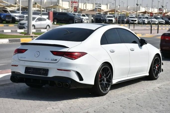 Used Mercedes-Benz CLA AMG 45 AMG II (C118, X118), 2.0 l, 2021 in Sharjah by Alfaris Used Cars, White color. GCC Specs | AUTO.AE