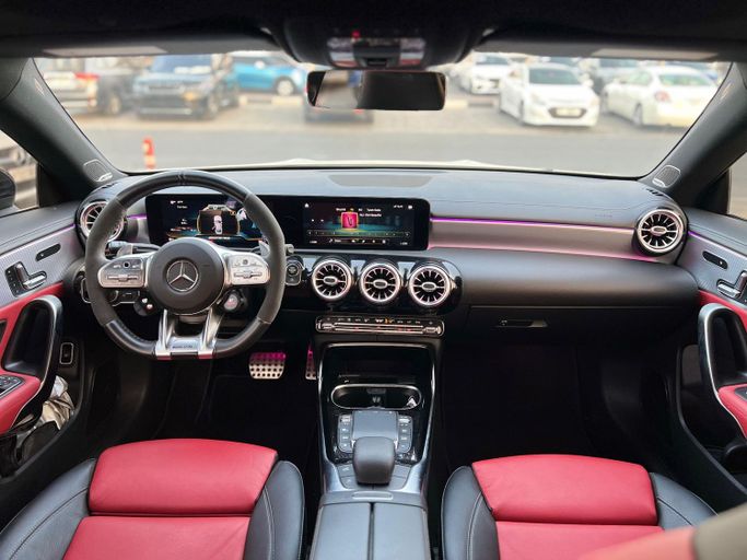 Used Mercedes-Benz CLA AMG 45 AMG II (C118, X118), 2.0 l, 2021 in Sharjah by Ali Used Cars, White color. American Specs | AUTO.AE