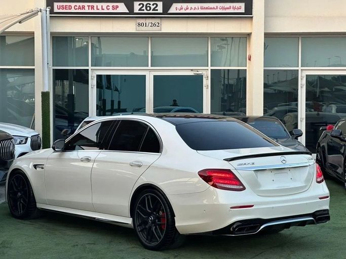 Used Mercedes-Benz E-Class AMG 63 AMG S V (W213), 4.0 l, 2018 in Sharjah by Noor Al Seyoh Used Cars, White color. Japanese Specs | AUTO.AE