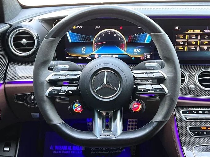 Used Mercedes-Benz E-Class AMG 63 AMG S V (W213) Facelift, 4.0 l, 2021 in Sharjah by Al Wisam Al Malaki Used Cars, White color. GCC Specs | AUTO.AE