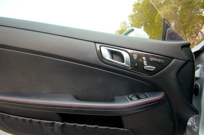 Used Mercedes-Benz SLC 200 I (R172), 2.0 l, 2017 in Sharjah by First Choice Cars, Silver color. GCC Specs | AUTO.AE