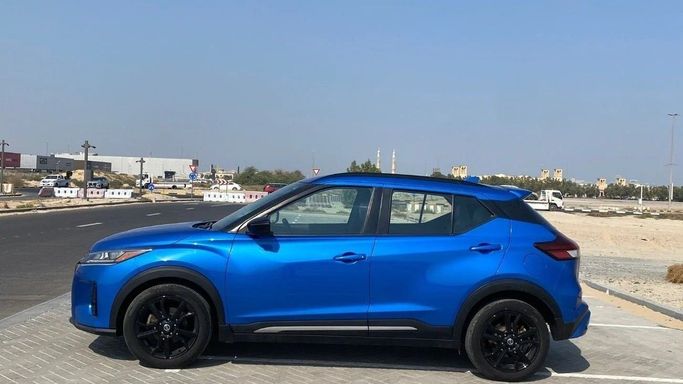 Used Nissan Kicks I Facelift, 1.6 l, 2021 in Sharjah by Halla Cars, Blue color. Canadian Specs | AUTO.AE