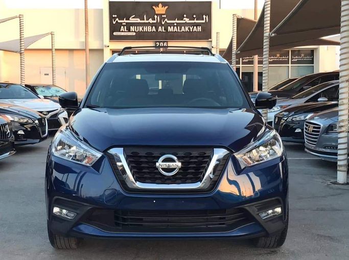Used Nissan Kicks I, 1.6 l, 2019 in Sharjah by Al Nukhba Al Malakyah Used Cars, Navy Blue color. American Specs | AUTO.AE
