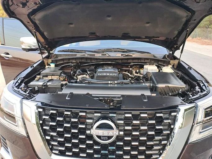 New Nissan Patrol VI (Y62) Facelift, 5.6 l, 2017 in Sharjah by Imad Younis Almani used Cars, Brown color. GCC Specs | AUTO.AE