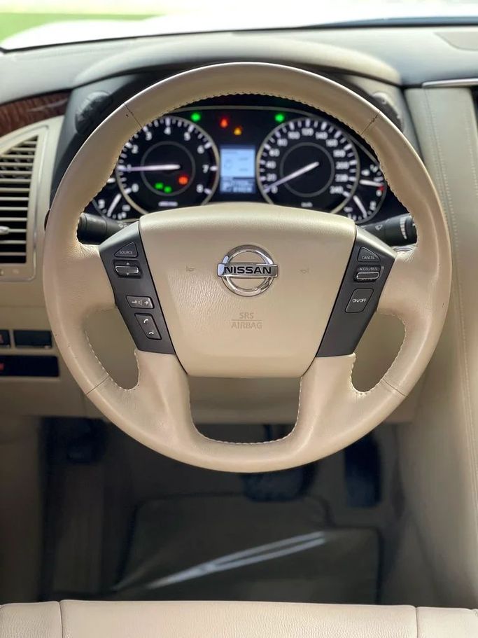 Used Nissan Patrol VI (Y62) Facelift, 4.0 l, 2014 in Sharjah by Al Muhtaref Used Cars, White color. GCC Specs | AUTO.AE