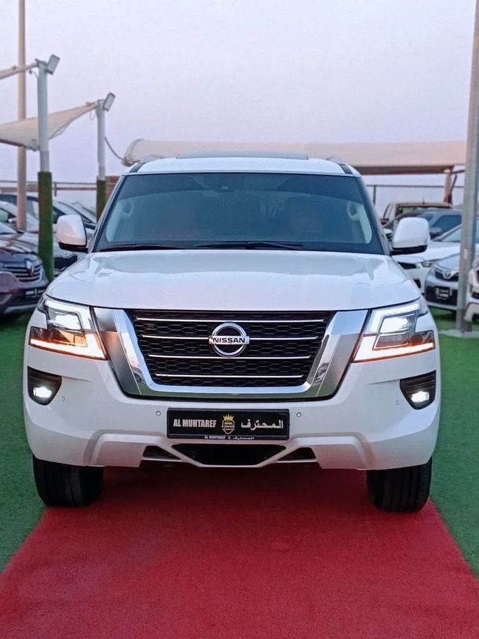 Used Nissan Patrol VI (Y62) Facelift 2, 5.6 l, 2020 in Sharjah by Al Muhtaref Used Cars, White color. GCC Specs | AUTO.AE
