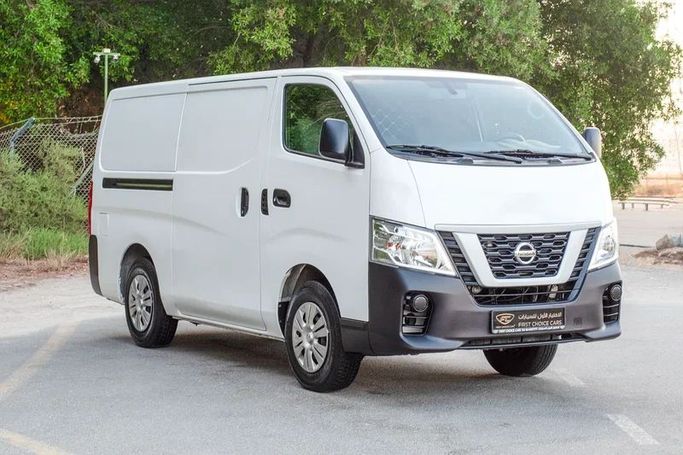 Used Nissan Urvan V (E26) / NV350 Urvan, 2.5 l, 2022 in Sharjah by First Choice Cars, White color. GCC Specs | AUTO.AE