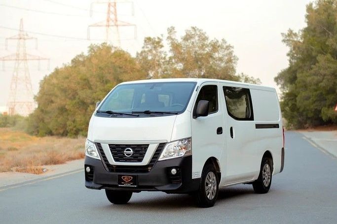 Used Nissan Urvan V (E26) / NV350 Urvan, 2.5 l, 2022 in Sharjah by First Choice Cars, White color. GCC Specs | AUTO.AE