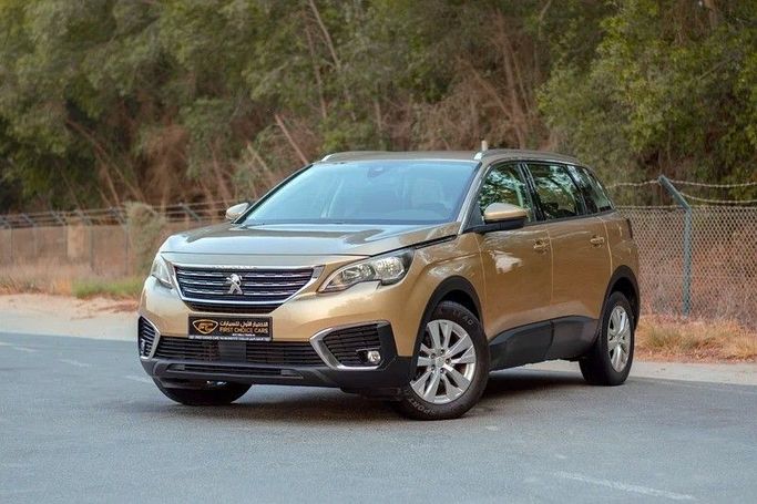 Used Peugeot 5008 II, 1.6 l, 2019 in Sharjah by First Choice Cars, Golden color. GCC Specs | AUTO.AE