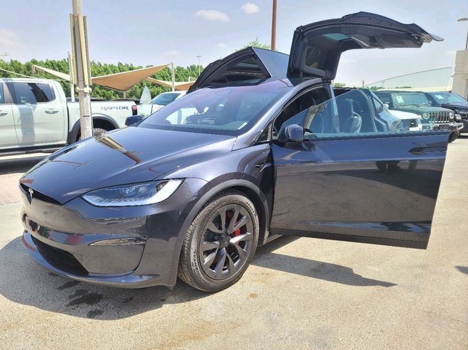 New Tesla Model X Long Range I Facelift, 2024 in Sharjah by MK Cars, Black color. American Specs | AUTO.AE