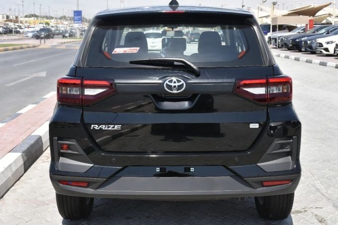 New Toyota Raize I, 1.0 l, 2024 in Sharjah by Alfaris Used Cars, Black color. GCC Specs | AUTO.AE
