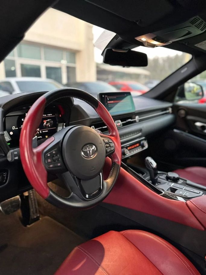 Used Toyota Supra V (A90), 3.0 l, 2022 in Sharjah by Noor Al Seyoh Used Cars, White color. GCC Specs | AUTO.AE