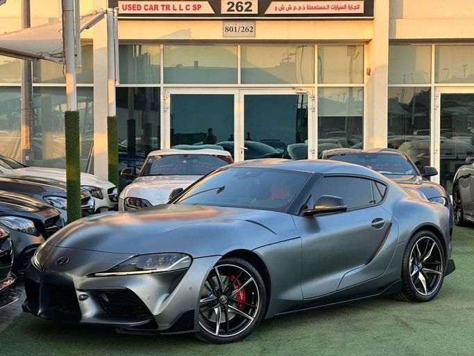 Used Toyota Supra V (A90), 3.0 l, 2022 in Sharjah by Noor Al Seyoh Used Cars, Grey color. GCC Specs | AUTO.AE
