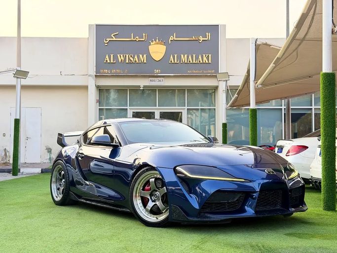 مستعملة ⁦Toyota Supra V (A90)، 3.0 l، 2020⁩ في في الإمارات, الشارقة من Al Wisam Al Malaki Used Cars، اللون أزرق. مواصفات الخليج | AUTO.AE | إعلان #290373