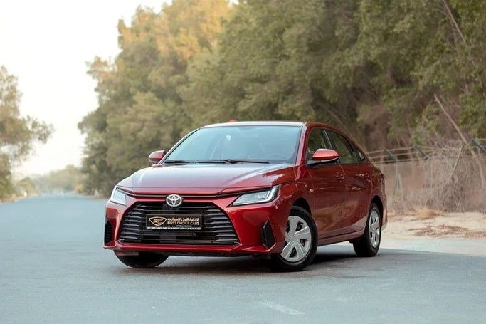 Used Toyota Yaris IV, 1.5 l, 2023 in Sharjah by First Choice Cars, Red color. GCC Specs | AUTO.AE