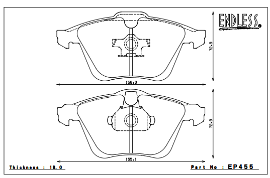 EP455MX72, ENDLESS EP455MX72 Front brake pads MAZDA 3 2.3L Turbo (07-12) in UAE, Dubai. Condition - new. Price 1,110 AED. Photo, seller contacts | AUTO.AE