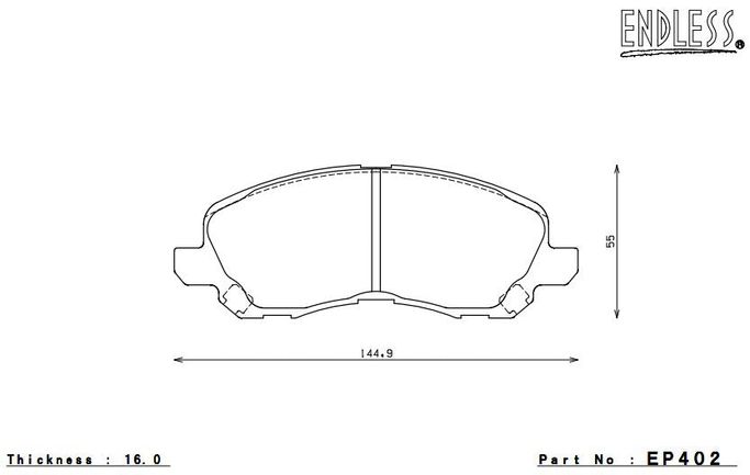 EP402MA45B, ENDLESS EP402MA45B Front brake pads MITSUBISHI LANCER Ralliart/OUTLANDER/ECLIPSE 3000 في الإمارات العربية المتحدة, دبي. Condition - new. Price 1,900 AED. Photo, seller contacts | AUTO.AE