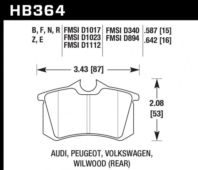 HB364B.587, HAWK HB364B.587 Brake Pads HPS 5.0 Rear VW Golf GTI 1.8T,/AUDI TT, S8 2002-205 في الإمارات العربية المتحدة, دبي. Condition - new. Price ⁦770 AED⁩. Photo, seller contacts | AUTO.AE