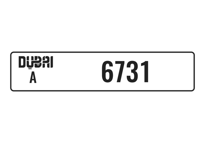 License plate A 6731 for sale in Dubai. 4-digit – private car | AUTO.AE