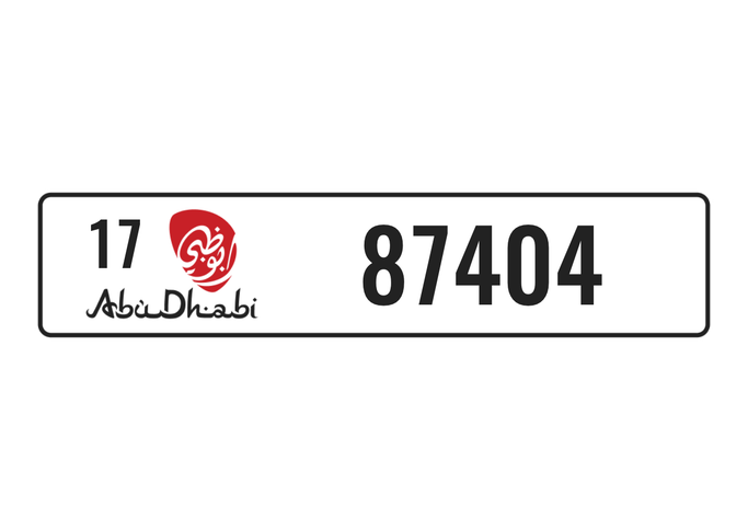 لوحة السيارة 17 87404 للبيع في في أبو ظبي. 5-رقما – سيارة خاصة | AUTO.AE