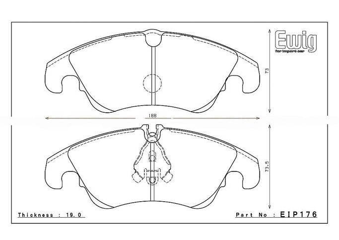 EIP176CCRg, ENDLESS EIP176CCRg Front brake pads AUDI A4/S4 (B8)/S5 (B8) in UAE, Dubai. Condition - new. Price 1,270 AED. Photo, seller contacts | AUTO.AE