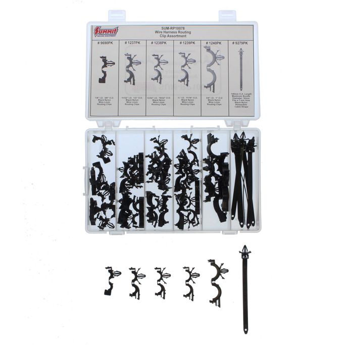 SUM-RP10078, Summit Racing™ 50-Piece Plastic Wire Harness Retention Clip Assortment Kit – 5 Sizes SUM-RP10078 في الإمارات العربية المتحدة, دبي. Condition - new. Price ⁦170 AED⁩. Photo, seller contacts | AUTO.AE