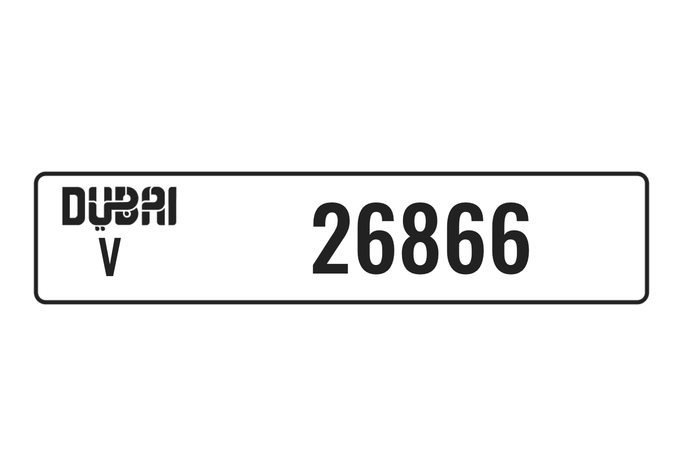 License plate V 26866 for sale in Dubai. 5-digit – private car | AUTO.AE