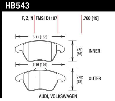 HB543B.760, HAWK HB543B.760 Brake Pads HPS 5.0 Front VW Golf GTI 2.0 2006-07/AUDI A3 8P/Quattro/TT 8J 2.0T в ОАЭ, Дубай. Состояние - новое. Цена ⁦890 AED⁩. Фото, контакты продавца | AUTO.AE