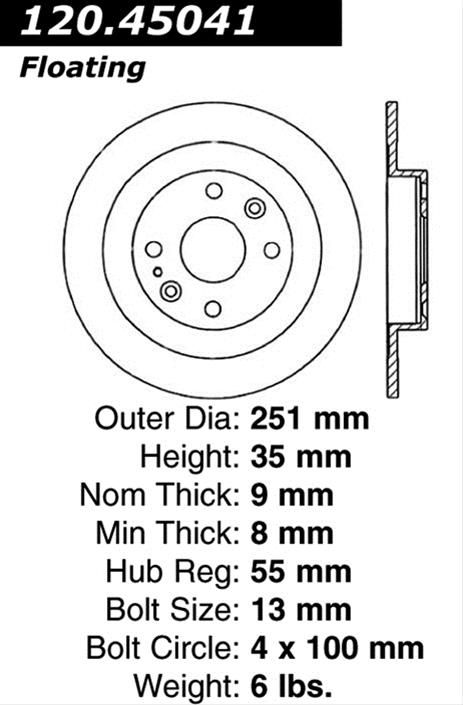 CEB-120-45041, Centric Premium Brake Rotors 120.45041 в ОАЭ, Дубай. Состояние - новое. Цена 180 AED. Фото, контакты продавца | AUTO.AE