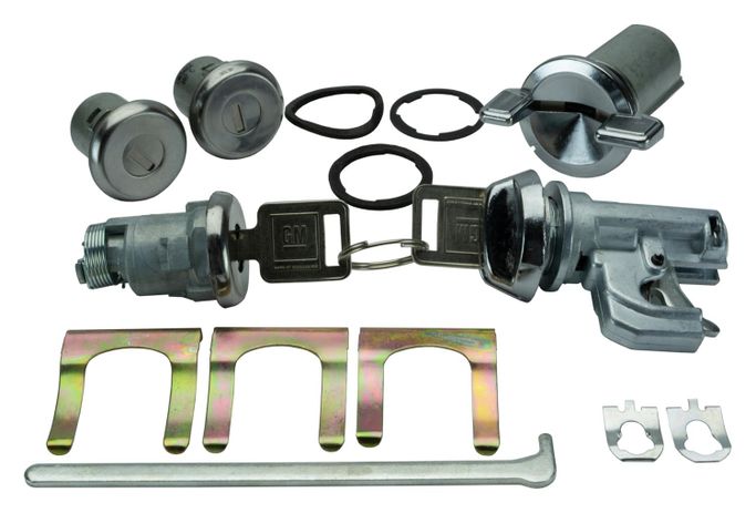 PYC-PY338, PYCL Locks Ignition and Door Lock Cylinder Sets for 1970-1973 CHEVELLE, 1973-1977 MALIBU - PY338 в ОАЭ, Дубай. Состояние - новое. Цена 390 AED. Фото, контакты продавца | AUTO.AE