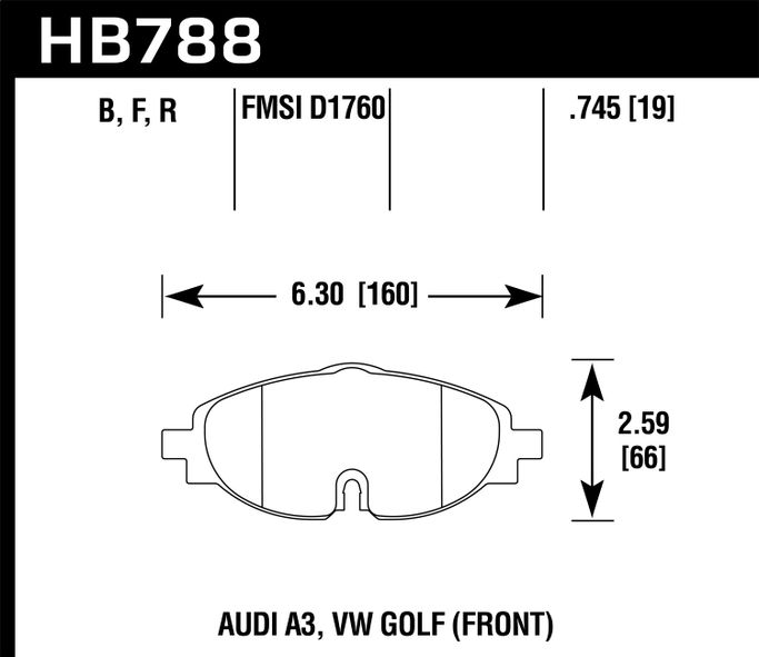 HB788F.745, HAWK HB788F.745 Brake Pads HPS Front AUDI A3/A3 Quattro 2015-2018/VW Golf GTI Mk7 в ОАЭ, Дубай. Состояние - новое. Цена ⁦770 AED⁩. Фото, контакты продавца | AUTO.AE