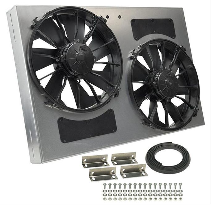 DER-16837, 12 Inch 4,000 CFM Derale High-Output Dual RAD Fan and Shroud Kit 16837 в ОАЭ, Дубай. Состояние - новое. Цена ⁦3 020 AED⁩. Фото, контакты продавца | AUTO.AE