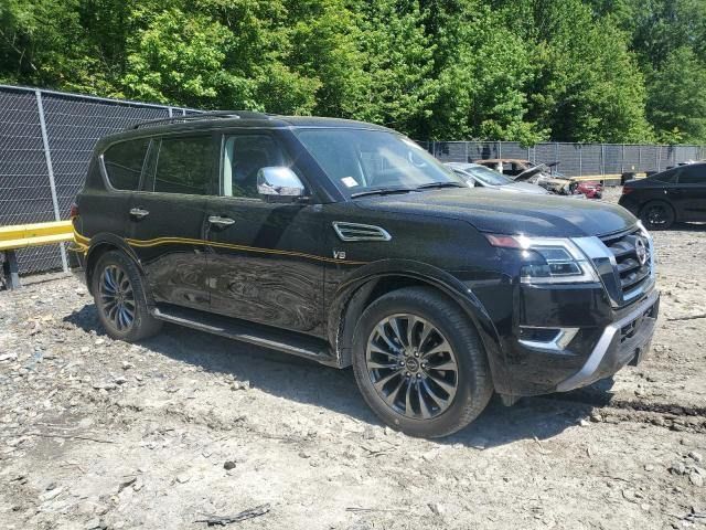 Подержанный Nissan Armada II Рестайлинг, 5.6 л, 2022 в Абу-Даби от Drive Time Motors Черный цвет. Американская | AUTO.AE