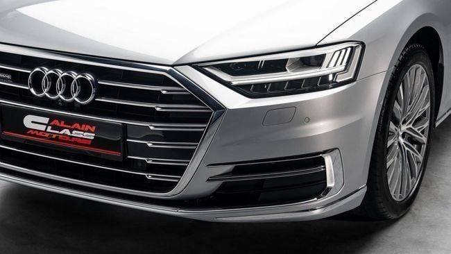 Used Audi A8 Long 55 TFSI IV (D5), 3.0 l, 2018 in Dubai by Al Ain Class Motors, Silver color. GCC Specs | AUTO.AE