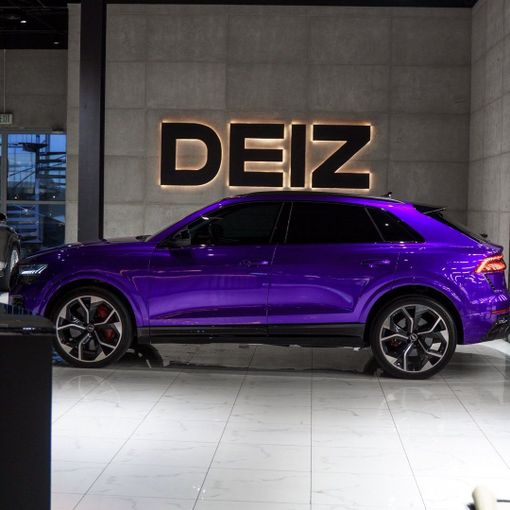 Audi RS Q8 I, 2022 business suv 5 dr. for rent in Dubai by DEIZ, purple color | AUTO.AE