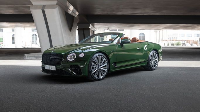 Bentley Continental GT Speed III, 2022 кабриолет бизнес класса в Дубае от AVA car rental зеленый цвет | AUTO.AE