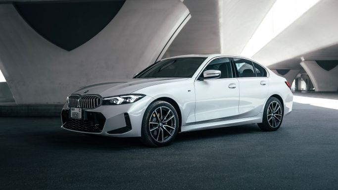 BMW 3 Series VII (G2x) Facelift, 2023 standard sedan for rent in Dubai by AVA car rental, white color | AUTO.AE
