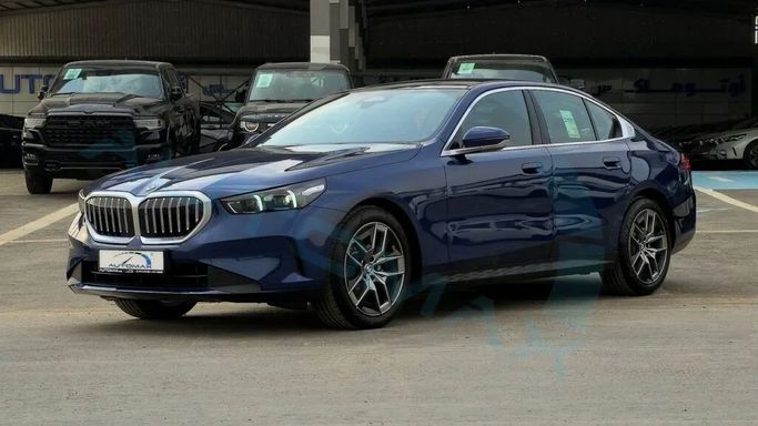 New BMW 5 Series 520i VIII (G60/G61/G68), 2.0 l, 2025 in Dubai by Auto Max Group, Light Blue color. GCC Specs | AUTO.AE