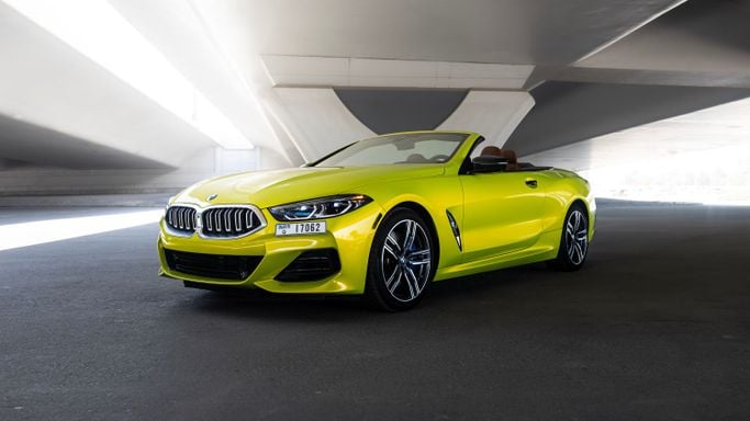 BMW 8 Series II (G14/G15/G16) Facelift, 2023 business cabriolet for rent in Dubai by AVA car rental, green color | AUTO.AE